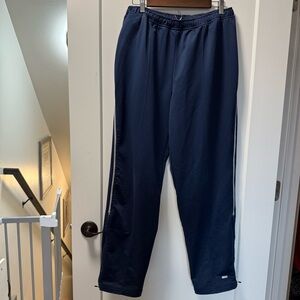 Vintage Y2K Nike Men's Blue White Stripe Track Pant Sweats Zipper Ankle Dri-Fit‎